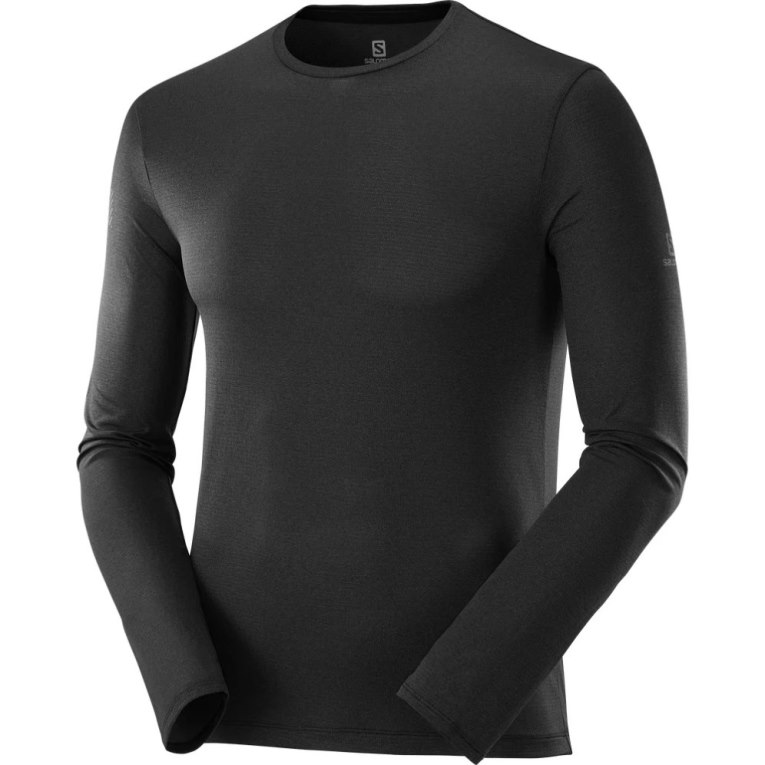 Black Salomon Agile Long Sleeve Men's T-Shirts | PH 59473Y